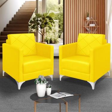 Imagem de kit 2 Poltrona Helena Decorativa Clinica e recepção tecido suede - SEL