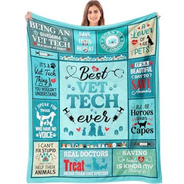Imagem de Vet Tech Gifts, Veterinary Gifts, Vet Tech Week, Vet Teach Appreciation Gifts Ideas, Presentes para Vet Techs, Melhores presentes de aniversário de Natal para Veterinários Cobertor 152.4 cm x 127.0 cm