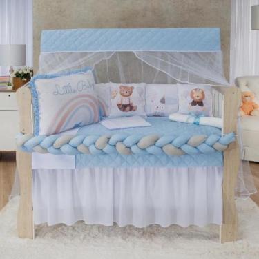 Imagem de Kit Berço Padrão Sublimado Almofadinha 12 Peças Americano Enxoval Comp