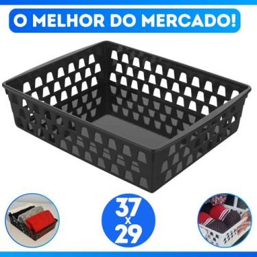 Imagem de Cesto Caixa Organizador Multiuso Grande Plástico Reforçado - Uninjet, 