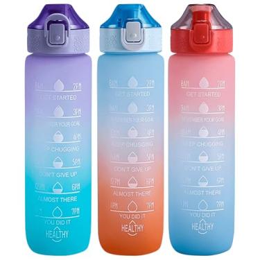 Imagem de Kit 3Garrafas Agua Squeeze Garrafinha Colorida