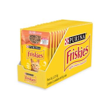 Imagem de Pack Nestlé Purina Friskies Ração Úmida Para Gatos Adultos Salmão Ao Molho - Com 15 Sachês 85g