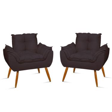 Imagem de Kit 2 Cadeiras Poltronas Reforçadas Confortáveis Sala Jl Cor: cinza