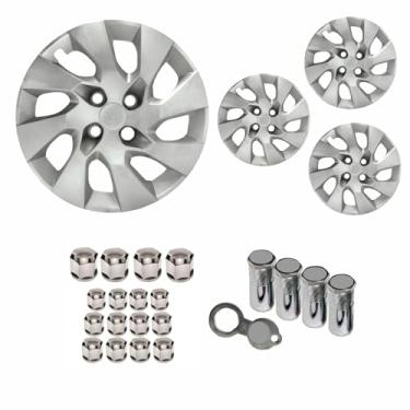 Imagem de Jogo Calota Aro 13 Corsa Classic + Selo Resinado + Tampa Ventil + Capa Parafuso