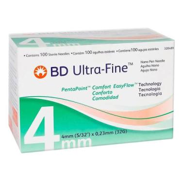 Imagem de Agulha Descartável BD Ultra Fine Nano 4mm PentaPoint Easyflow 100 Unid