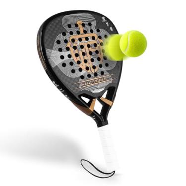 Imagem de Raquete de padel, fibra de carbono, superfície de tênis, tênis pop tênis de praia (preto)