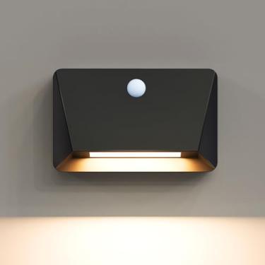 Imagem de uuffoo Luminária De Parede Com Sensor Magnético - Recarregável, Multissensor, Noturna, Detecção Movimento 120°, 3 Níveis Brilho, Lâmpada Interna Sem Fio Para Decoração Casa E Páscoa (Preta)