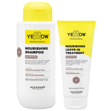 Imagem de Kit Yellow Nutritive Alfaparf Shampoo 500ml e Leave-in 200ml Nutrição 