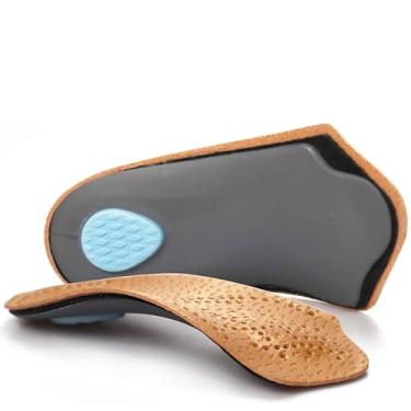 Imagem de Palmilhas de suporte de arco para mulheres/homens, palmilhas de fascite plantar 3/4, suporte de arco alto, palmilhas para pés planos, pronação excessiva, alívio da dor nos pés, almofadas de calcanhar ortopédico para corrida, caminhada, P