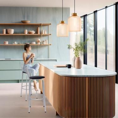 Imagem de Kit 2 Banco Banquetas Alta Bar Balcão Cozinha Gourmet Bistrô Bancada A