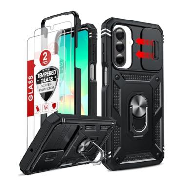 Imagem de LeYi Capa para celular Galaxy A26-5G: Capa compatível com Samsung Galaxy A26 5G com 2 películas protetoras de tela, à prova de choque de grau militar para celular Samsung A 26 5G, preta