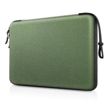 Imagem de FINPAC Capa rígida para laptop de 14 polegadas compatível com Acer Chromebook Lenovo, HP, Dell, Ultrabook para notebook Acer, resistente à água, à prova de choque, verde-oliva