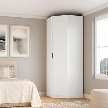 Imagem de Guarda-Roupa Modulado de Canto Altezza Clean 1 Porta Branco 86 cm