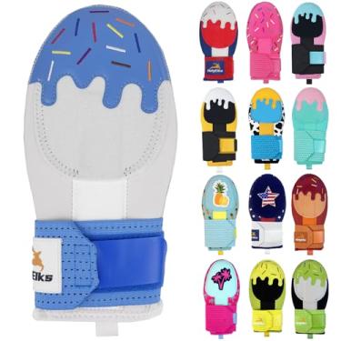 Imagem de Luva deslizante, luva deslizante de beisebol juvenil, luvas deslizantes de proteção de base, equipamentos de proteção de beisebol (azul, branco, jovem)