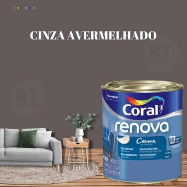 Imagem de Tinta Parede Cinza Renova Acrílica Fosca 800ml - Coral, CINZA AVERMELH