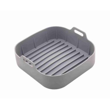 Imagem de Forma Quadrada Silicone p/ Air Fryer 20x9 cm Cinza Lyor