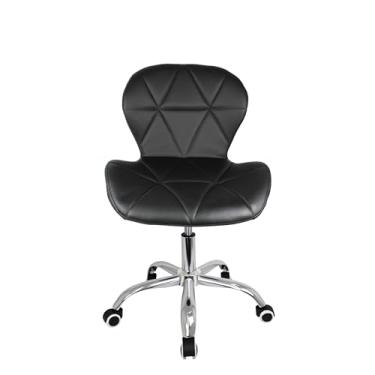 Imagem de Cadeira Escritório Eiffel Slim Home Office Evolux Base Giratória com Rodinhas em Couro Sintético na Cor Preta