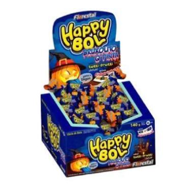 Imagem de Chiclete Happy Bol Bruxolito Q'Pinta 140g - Florestal 46 Unidades