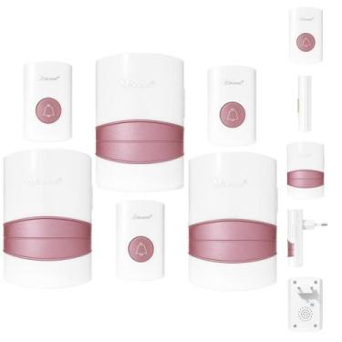 Imagem de Campainha Sem Fio 3 Pontos Volume Ajustável Plug Tomada Uso Externo Lo