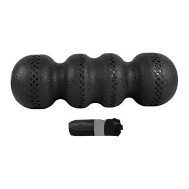 Imagem de Kokiya Rolo de massagem Peanut Ball com bolsa de armazenamento Rolo miofascial leve para massagem na cintura e nas costas para treino na região lombar, Preto 75 Graus
