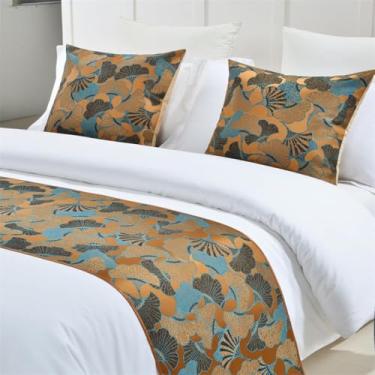 Imagem de Cachecol de cama de hotel moderno macio colcha decorativa resistente ao desbotamento capa protetora de cama de quarto de hóspedes toalha de cama de luxo para cama gêmea queen king tamanho ouro||apenas