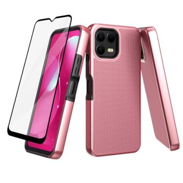 Imagem de Ailiber Capa para celular T-Mobile REVVL 8 Pro 5G, capa REVVL 8 Pro com protetor de tela, camada dupla à prova de choque, amortecedor de silicone antiderrapante, capa protetora resistente para celular