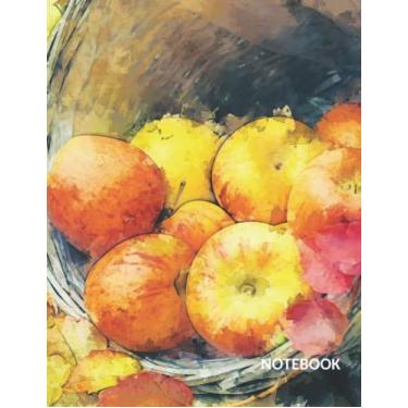 Imagem de Autumn Apples Notebook, Journal, Composition, 8.5 x 11", home, school, college, university, gift, fall, painting, art