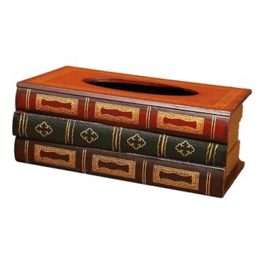 Imagem de Llazsybz Caixa de Lenços em Formato de Livro de Simulação, Capa Decorativa Leve E Multifuncional, Elegante para Mesa, 25,5x14,5x10 Cm, Estilo a, Tamanho real