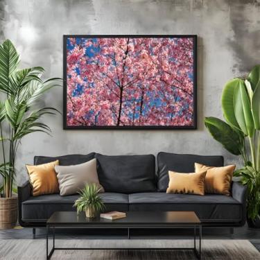 Imagem de Quadro Decorativo Grande Premium Árvores Coloridas Sala Hall (02, Preto, 120x80)