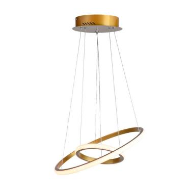 Imagem de Lustre Pendente Taschibra Design Montreal 25w Led 40cm Luz Quente 3000k Bivolt Ouro