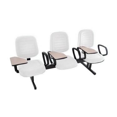 Imagem de Cadeira Em Longarina Com Prancheta Linha Blenda Branco