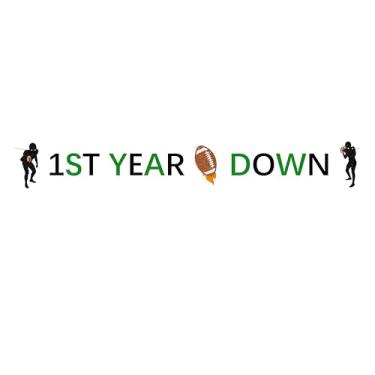 Imagem de Banner pré-amarrado de 1º ano para baixo - decorações de festa de 1º aniversário de futebol, decorações de primeiro aniversário de ano novato, verde, preto, glitter