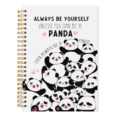 Imagem de LADOCK Caderno fofo de panda, presente de panda para mulheres, presentes para amantes de pandas, material escolar fofo, sempre seja você mesmo, a menos que você possa ser um caderno espiral Pandas, 13
