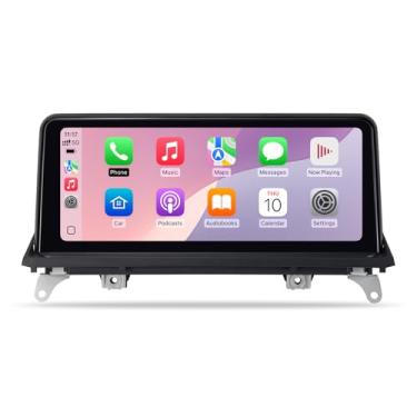 Imagem de Rádio de tela CarPlay de 10,2 polegadas para sistema CIC BMW X5 X6 E70 E71 (2011-2013) | Android Auto sem fio e MirrorLink | Sistema Linux | Bluetooth| Mantém controles iDrive
