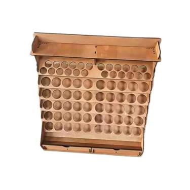 Imagem de CarpNettore Organizador de Madeira para Potes de Tinta com Gavetas, Prateleira de Armazenamento com Vários Compartimentos, Grande Capacidade para Materiais de Hob