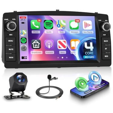 Imagem de Orderich Estéreo automotivo Android 4G + 64G para Toyota Corolla E120 E130 2000-2004 com carro sem fio CarPlay Android Auto, tela sensível ao toque de 17 polegadas, rádio do carro, navegação GPS