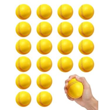 Imagem de Tarutaru Pacote com 20 bolas de espuma para bolas de beisebol e softball – Bolas de beisebol macias para rebatidas, arremessos, treinamento de rebatidas, esportes internos e externos, diâmetro de 7,2