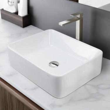 Imagem de Cuba Banheiro De Apoio Cerâmica Branca - Smart DEPOT