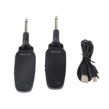 Imagem de RiToEasysports de Guitarra Sem Fio, Receptor Transmissor Recarregável de 4 Canais de 2,4 GHz para Baixo Elétrico Com Alcance de 50 M, Amostragem de 48K e 24 Bits