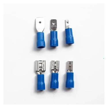 Imagem de ROUPWKWO 50 pares 22-10 AWG 2,8/4,8/6,3 mm fêmea/macho conector de fio pá isolado terminal de crimpagem elétrica (16-14 AWG, 250 (Tabela 6,35))