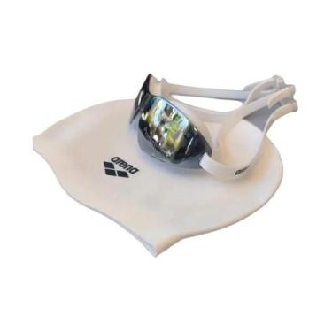 Imagem de Óculos De Natação E Touca De Silicone Impermeáveis Antiembaçantes De A