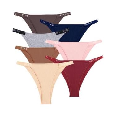 Imagem de Conjunto De Calcinhas De Algodão Femininas 7PCS Lingerie Íntima Sexy E