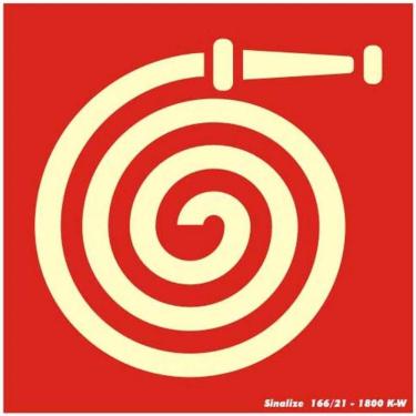 Imagem de Placa de Pvc Fotoluminescente Autoadesiva 15x15 Abrigo de Mangueira 350 Aa Sinalize Placa Fotol