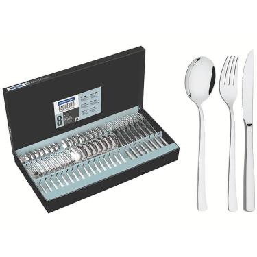 Imagem de Faqueiro Tramontina Berlin Aço Inox Com Facas Para Churrasco Forjada Acab. Alto Brilho 48 Peças 66934144