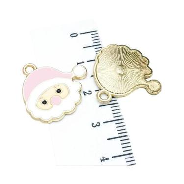 Imagem de Pingente Esmaltado Natalino Branco Em Liga Para Fabricação De Joias DI