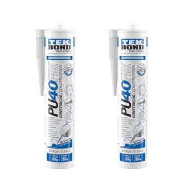 Imagem de 2 Pçs Kit Cola Adesivo Pu 40 Fix Branco Selante 280 Ml 387 G - TekBond