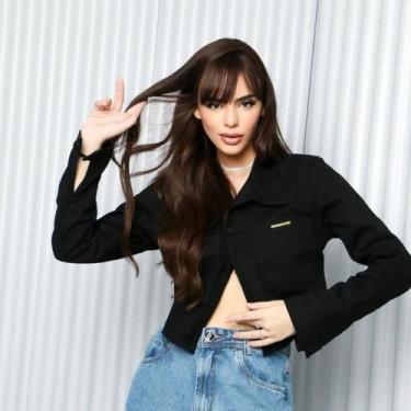 Imagem de Jaqueta Jeans Preta Feminina - Sal do Mar, GG