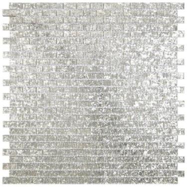 Imagem de Kit 1m² Pastilha de Vidro Espelhado 29cm x 29cm Cinza/Prata Glass Mosa