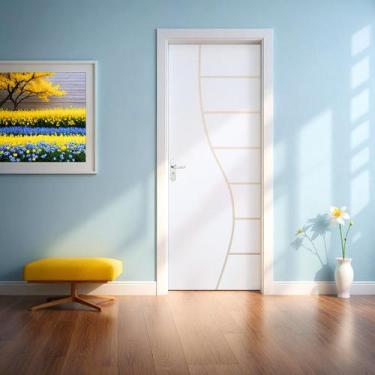 Imagem de Folha de Porta Madeira Decorada 210x60cm Espessura 3,5cm Cantareira MG