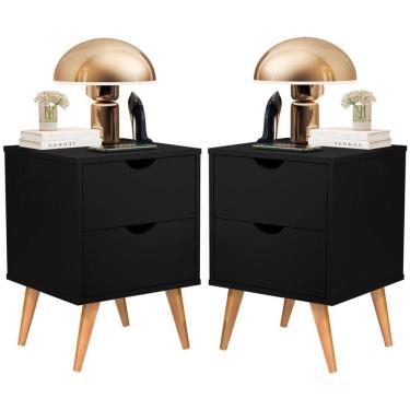 Imagem de Conjunto 2 Mesa De Cabeceira Decore Madri Retrô Para Quarto